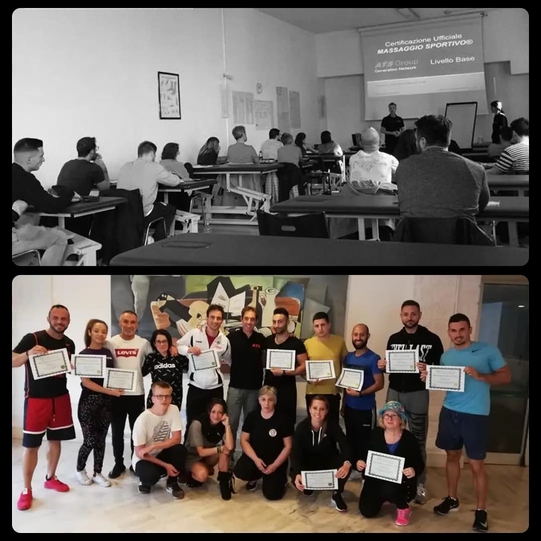 Corsisti di massaggio sportivo